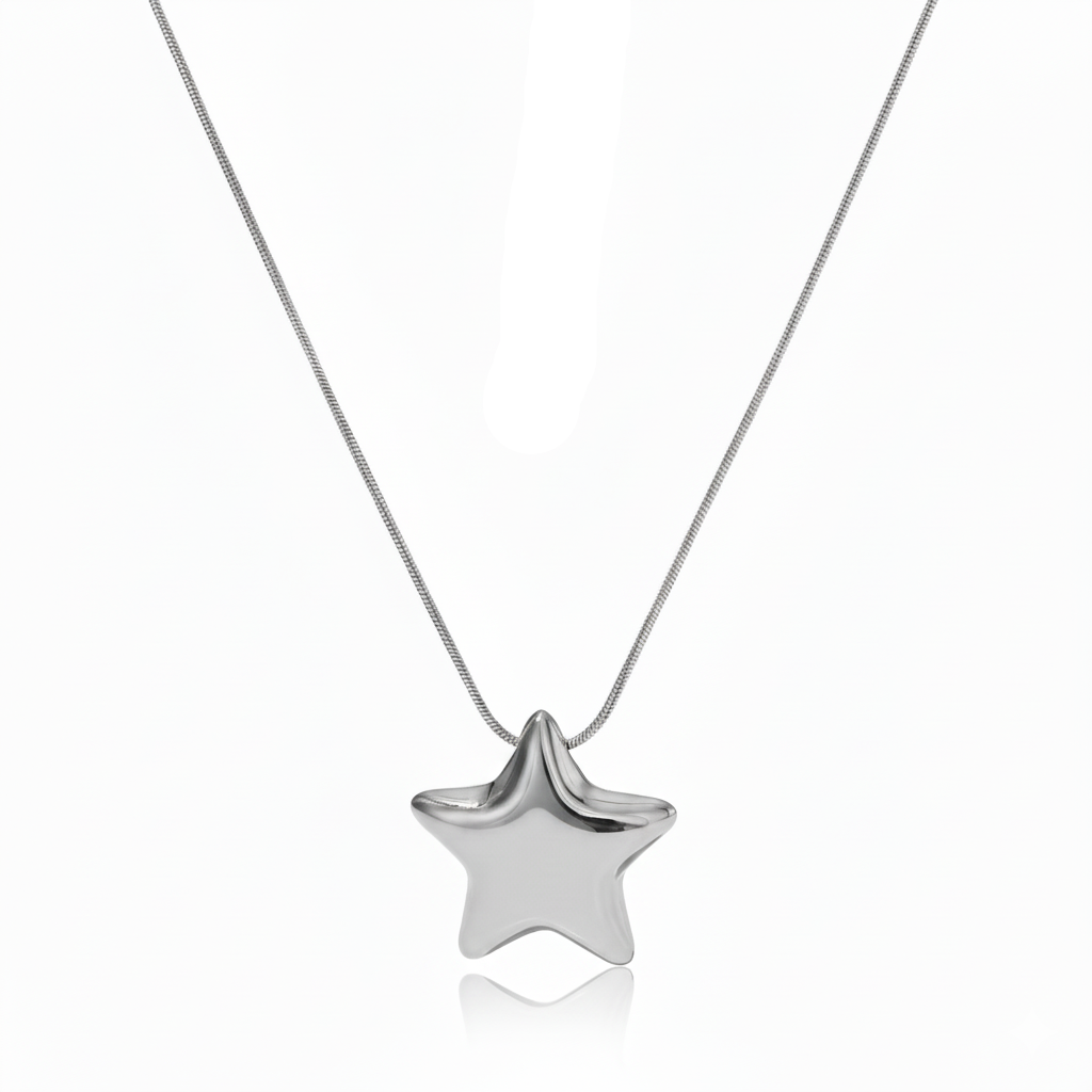 Collar Estrella Chuncky Acero