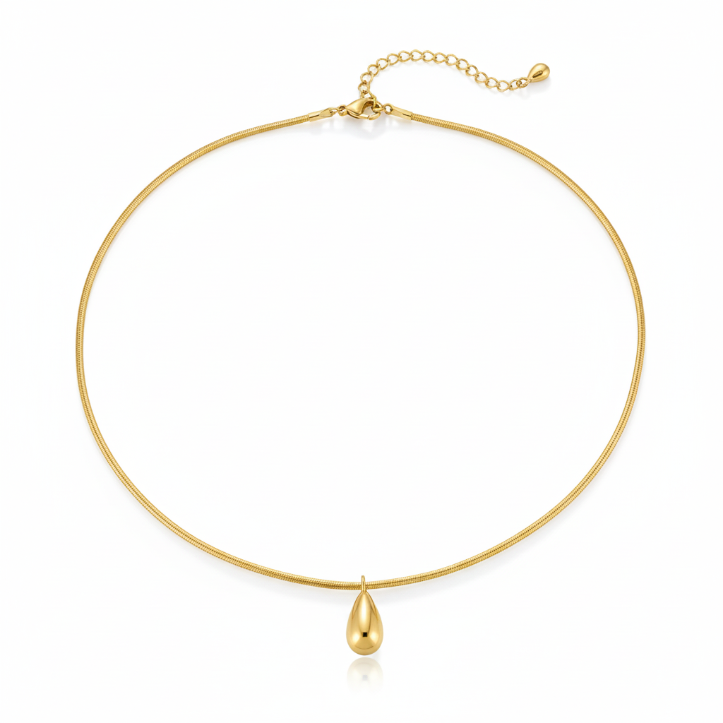 Collar Gotita Flat Chapa 18k