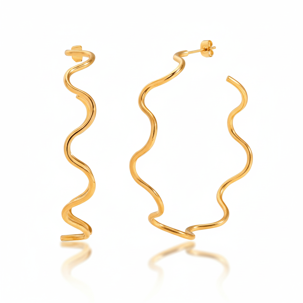 Arracadas Waves Chapa 18k