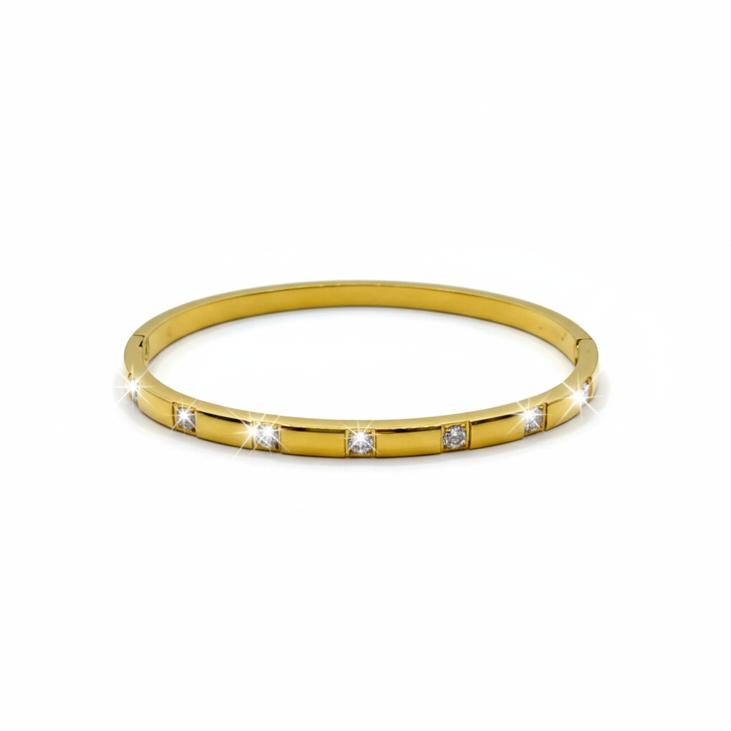 Brazalete Circonias Separadas Chapa 18k