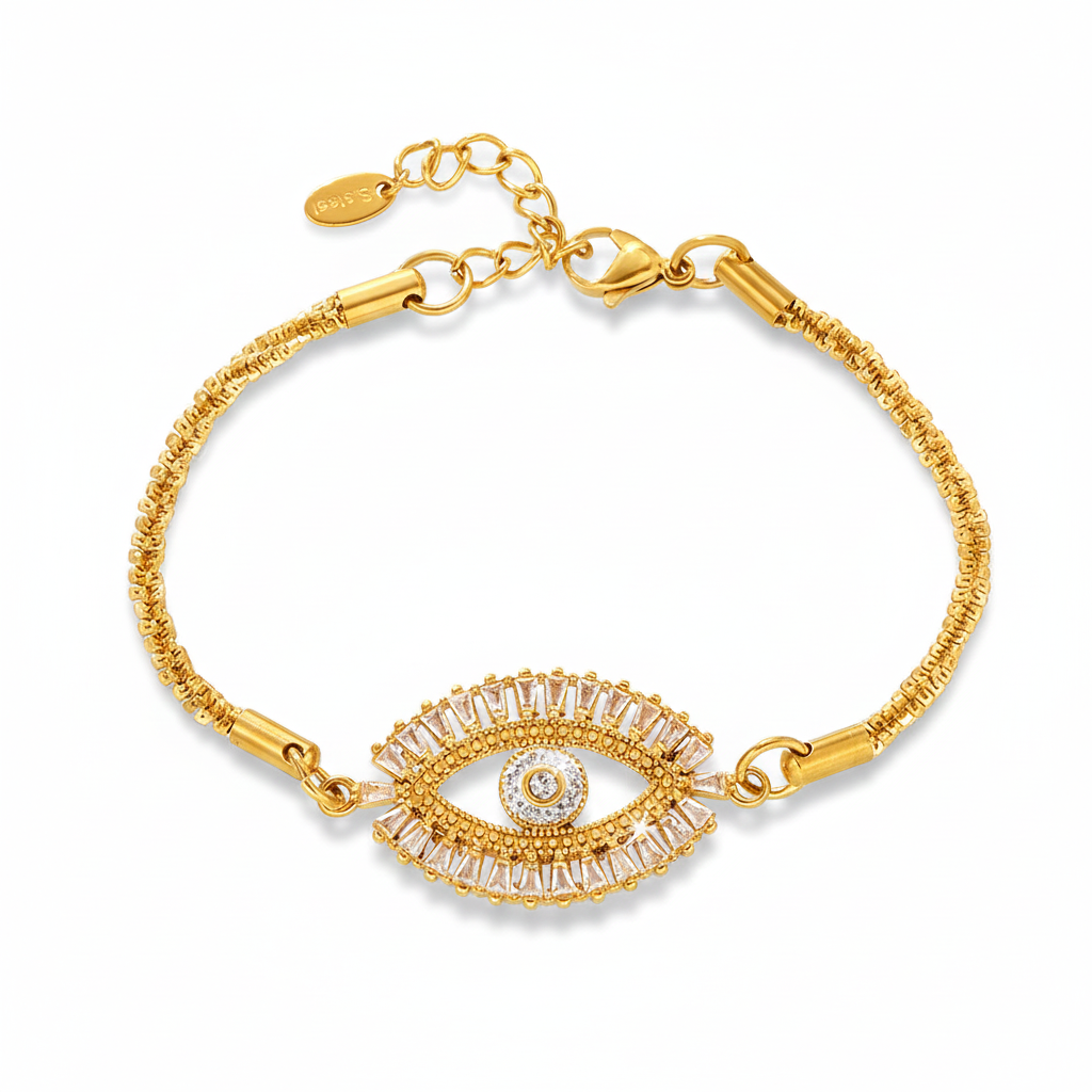 Pulsera Ojo Grande Circonias Chapa 18k