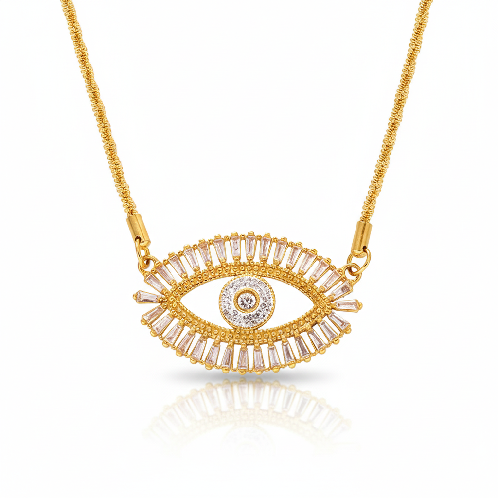 Collar Ojo Grande Circonias Chapa 18k