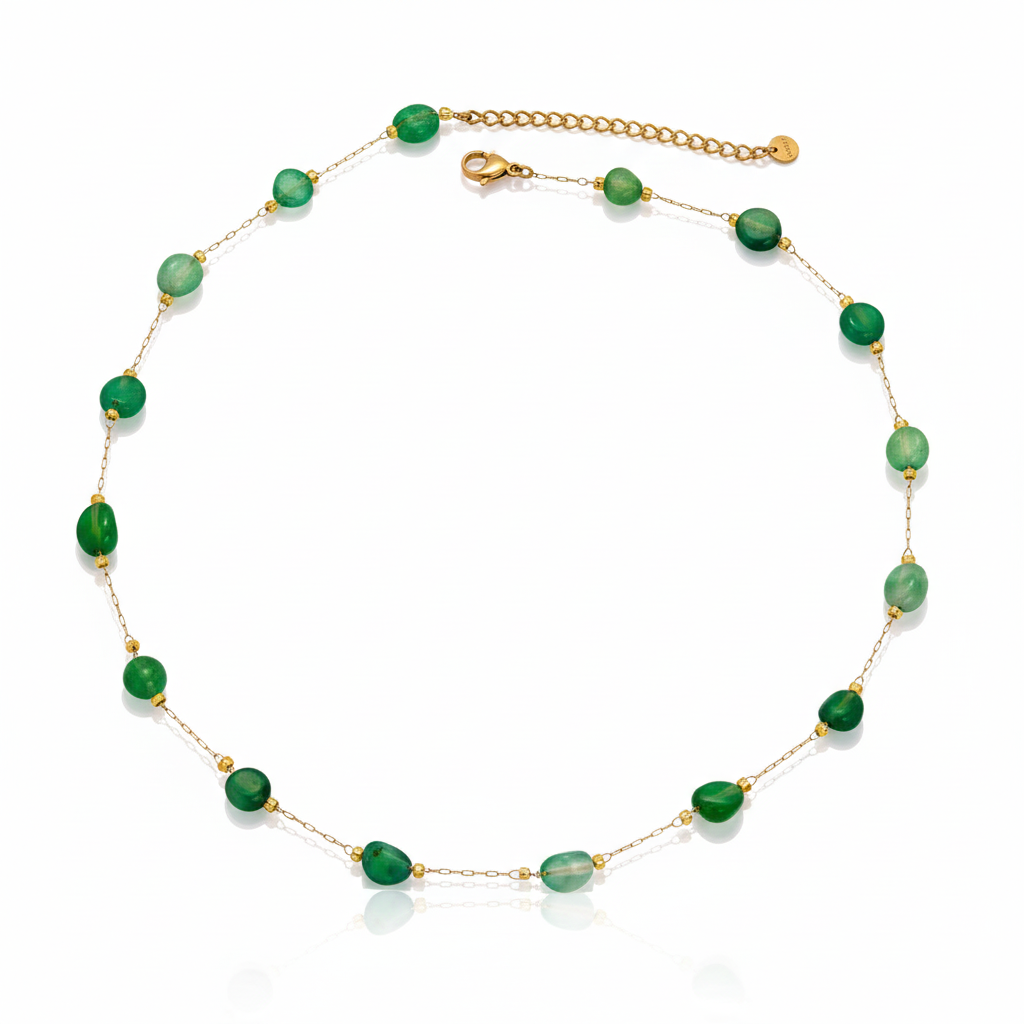 Collar Esmeralda Chapa 18k