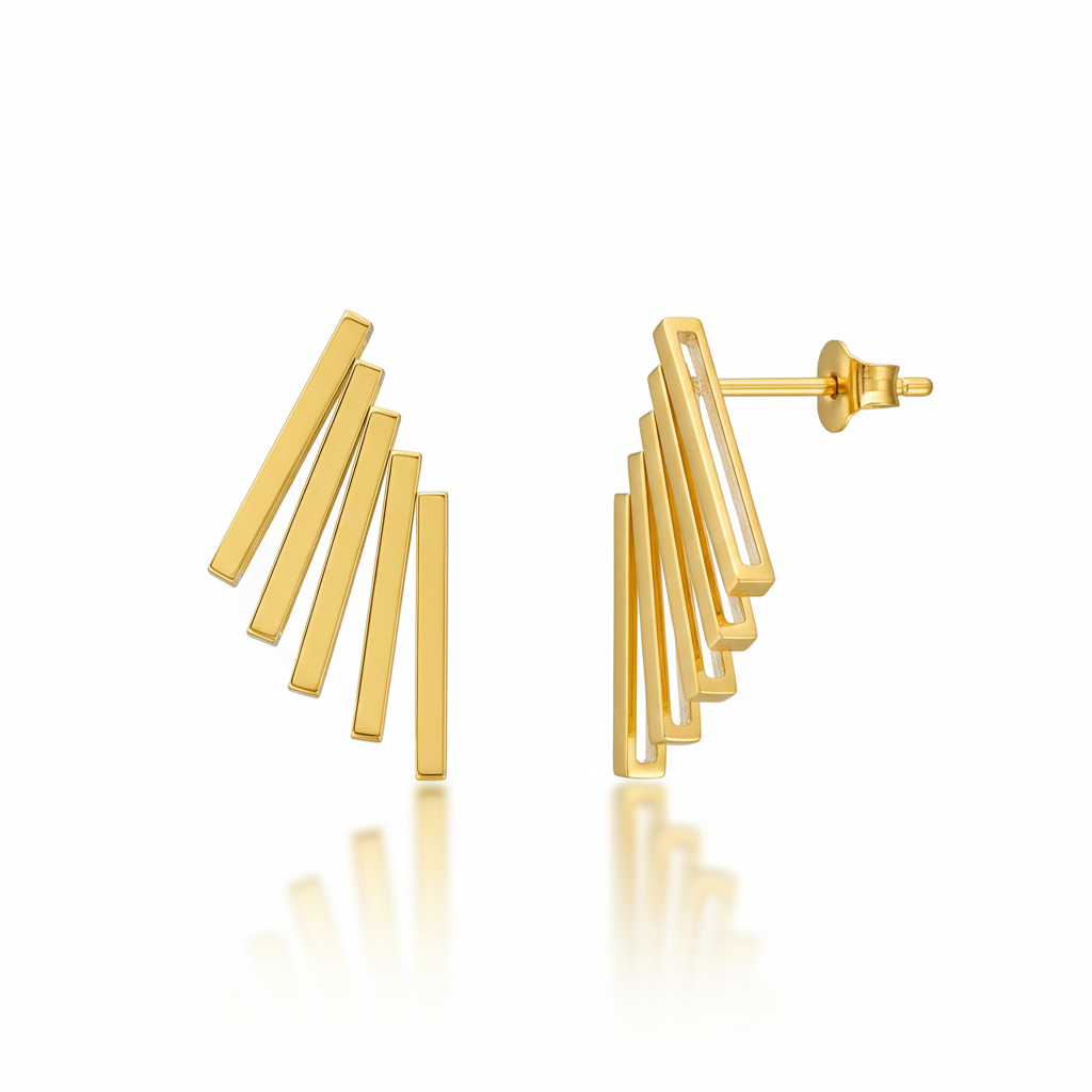 Aretes Alas Ligeras Chapa 18k