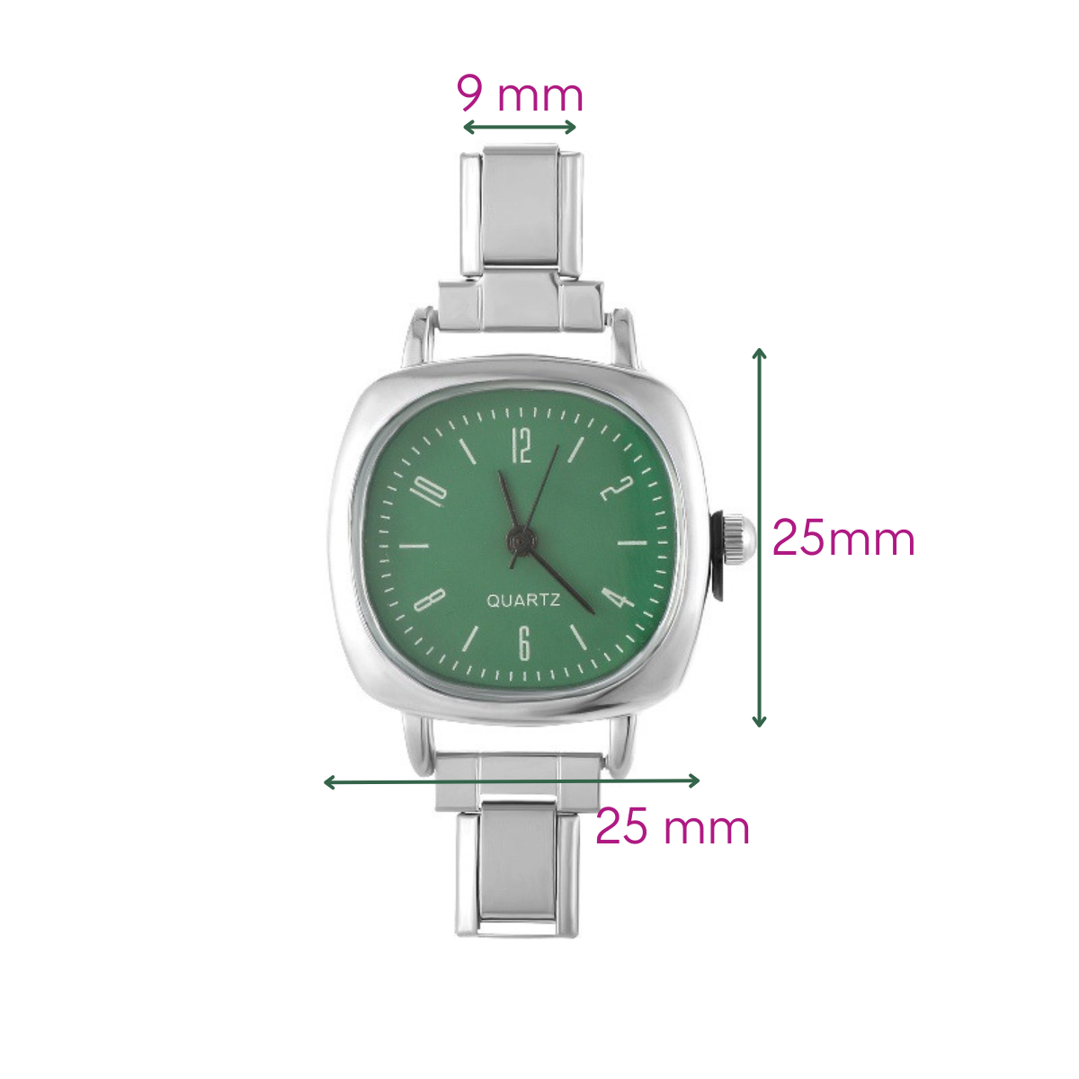 Reloj IT SQ Plateado con Verde Arábigo