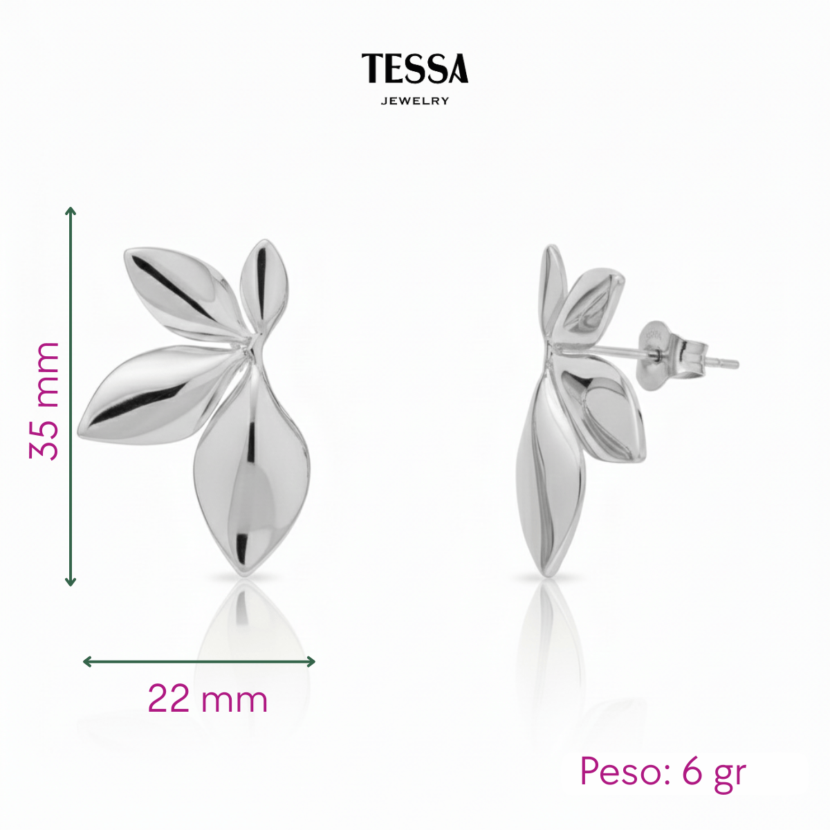 Aretes Flor 4 Hojas
