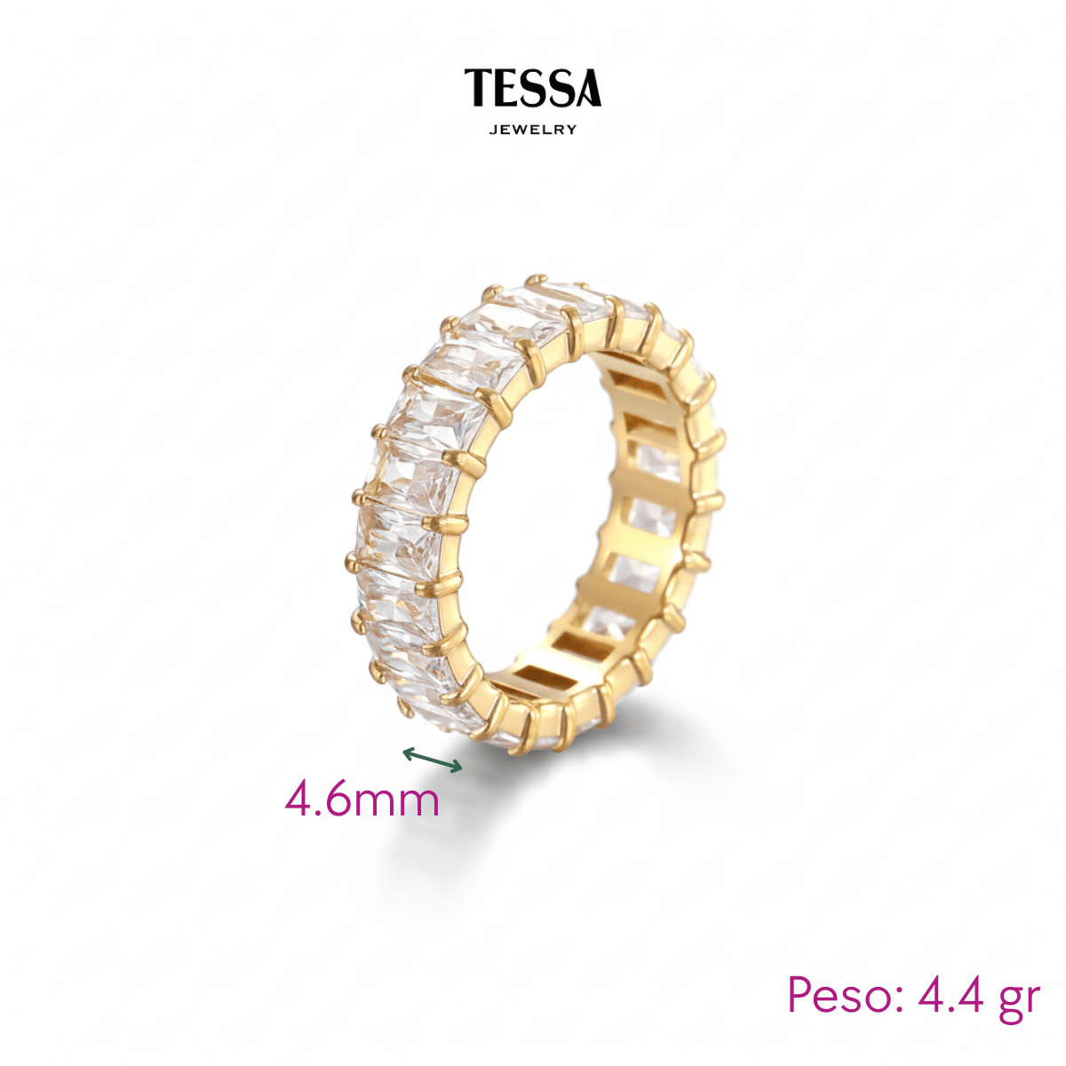 Anillo Completo Circonias Blancas Chapa 18k