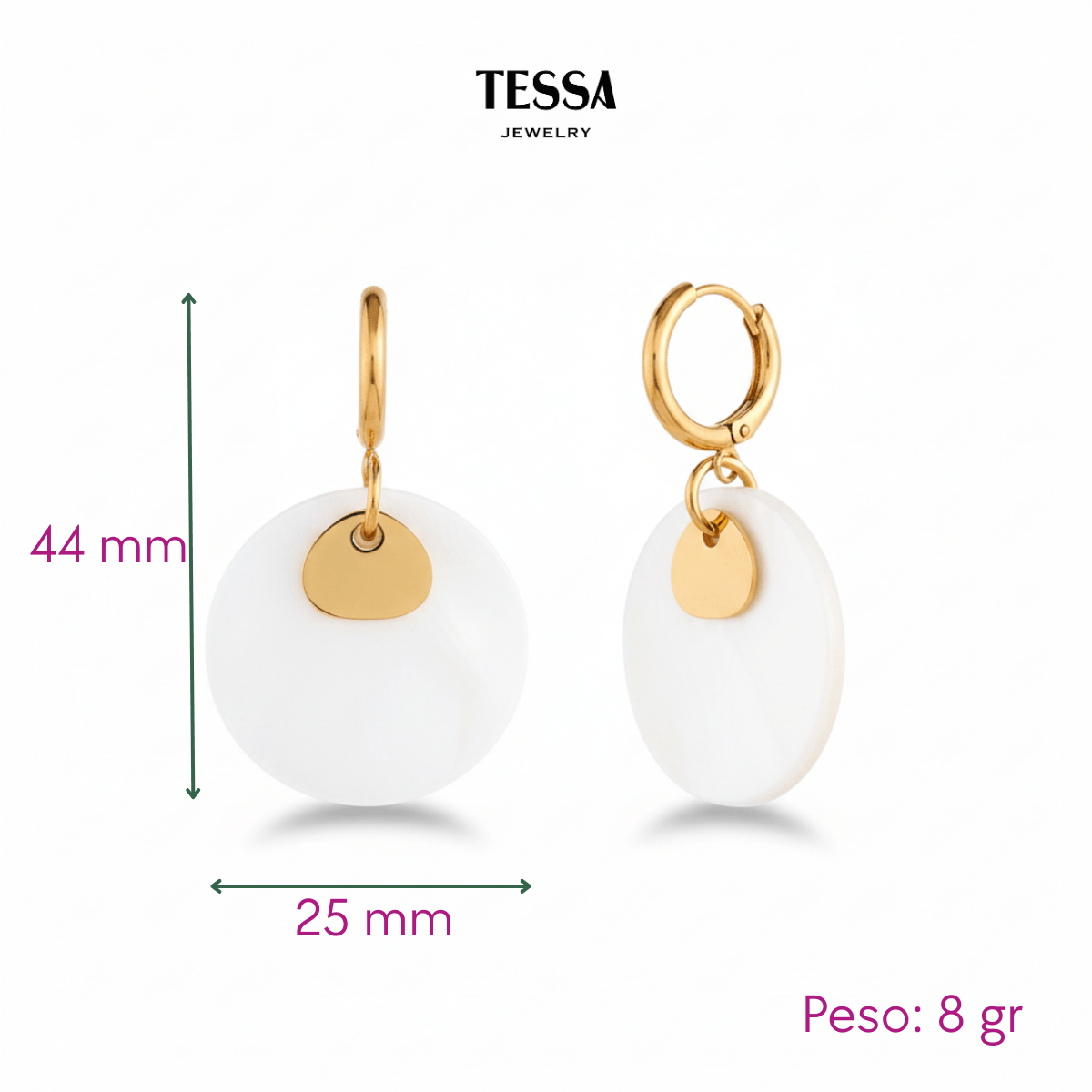 Aretes Lilita Chapa 18k