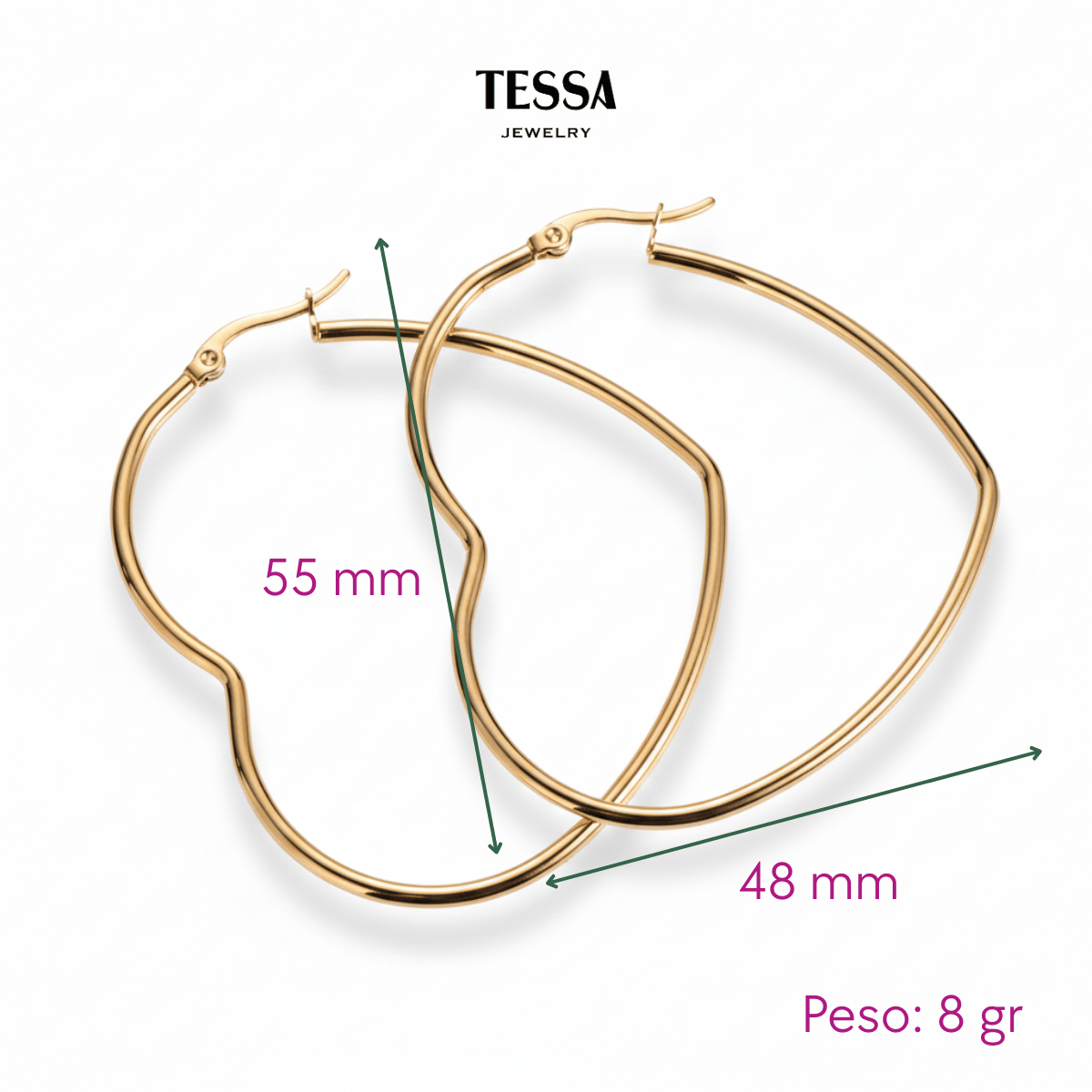 Aretes Sustancia Chapa 18k