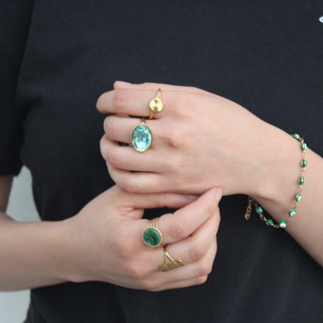 Anillo Sol Chapa 18k