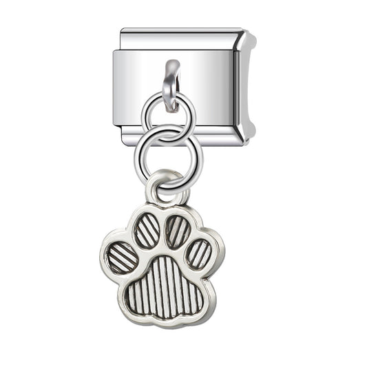 Eslabón Huellita de Perro Colgante