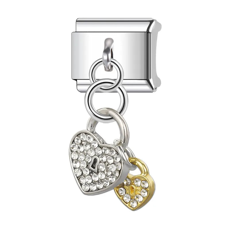 Eslabón Doble Corazón Colgante