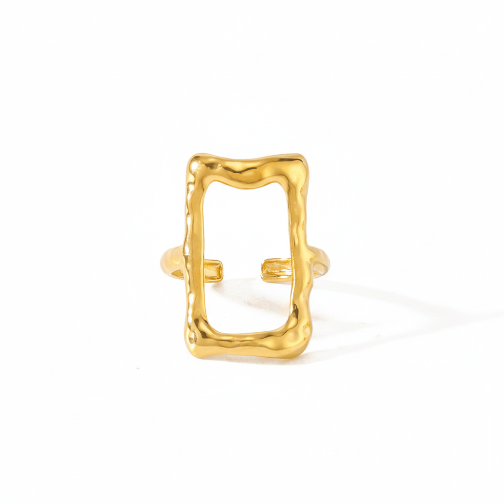 Anillo Cero Aristas Chapa 18k Ajustable