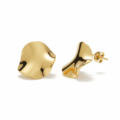 Aretes Pulidos Chapa 18k