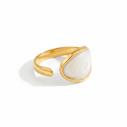 Anillo Circulo Blanco Chapa 18k Ajustabl
