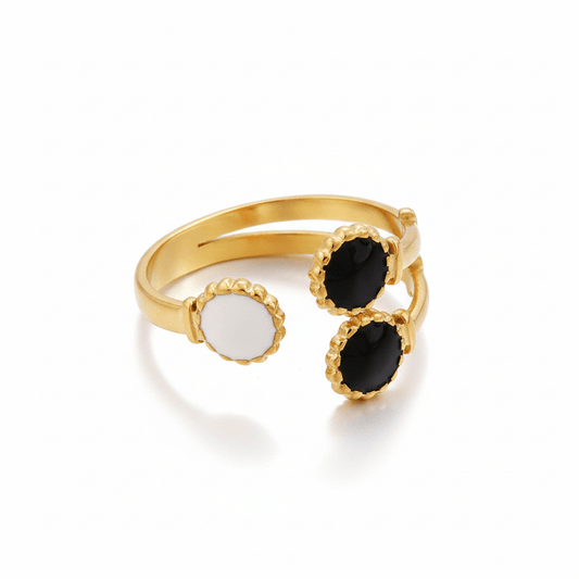 Anillo 3 Circulos B&N Chapa 18k Ajustabl