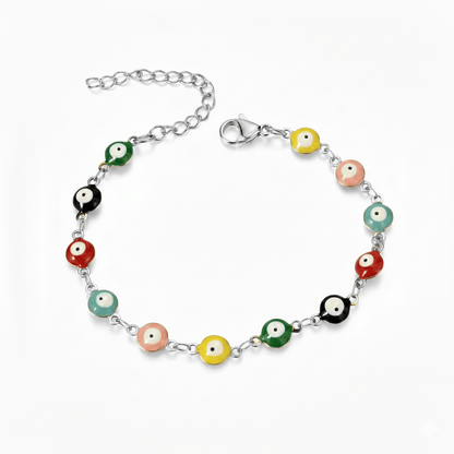 Pulsera Ojitos Colores Acero