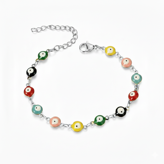 Pulsera Ojitos Colores Acero