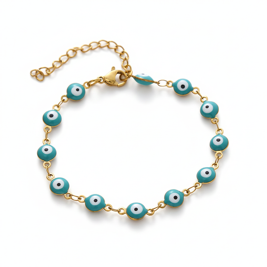 Pulsera Ojitos Azules Chapa 18k