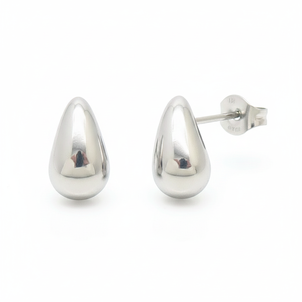 Aretes Gota Flat Acero