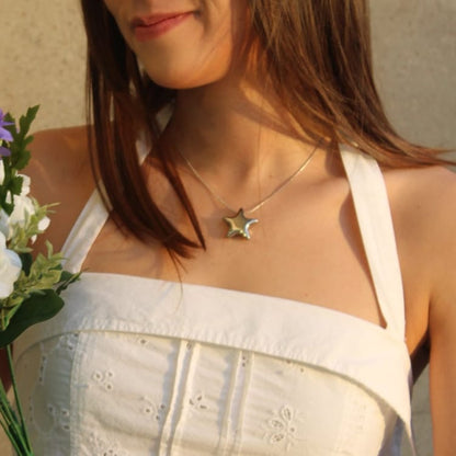 Collar Estrella Chuncky Acero