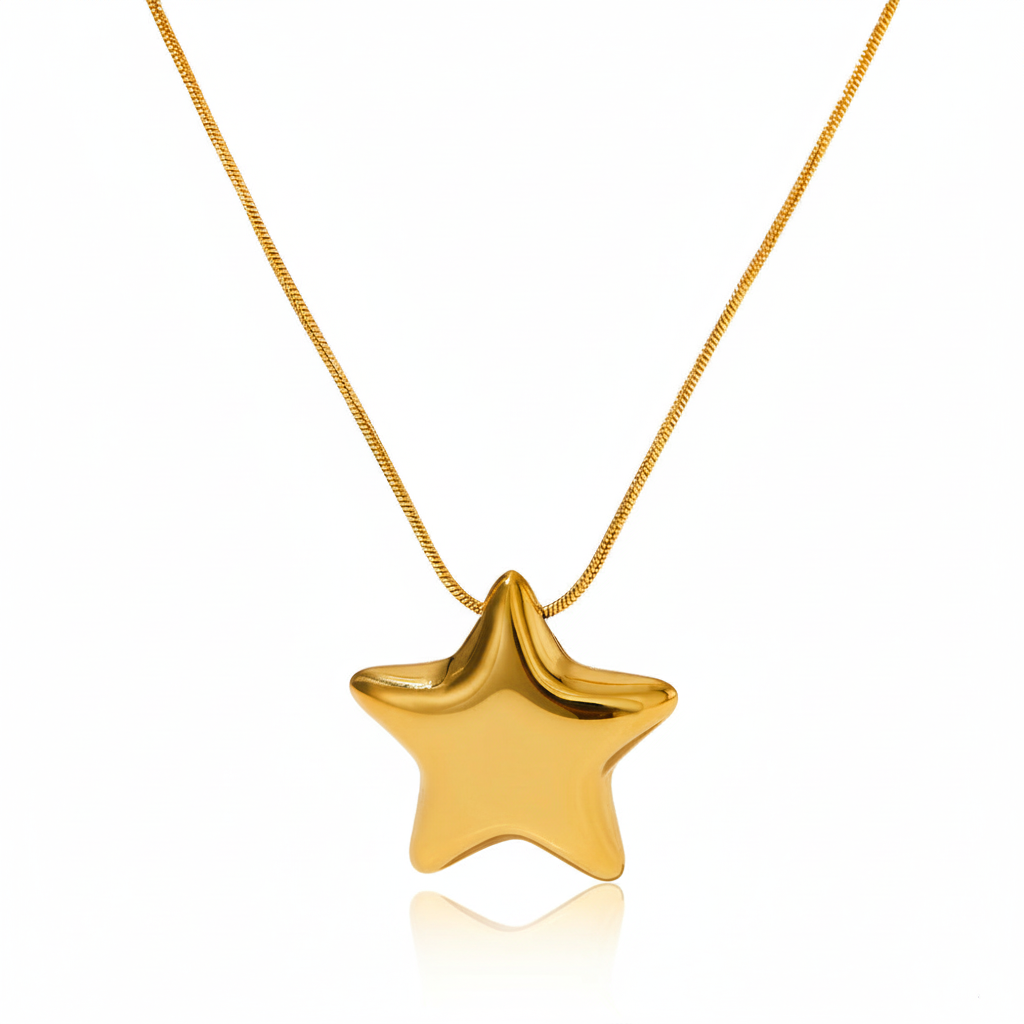 Collar Estrella Chuncky Chapa 18k