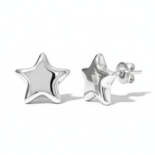Aretes Estrella Chuncky Acero