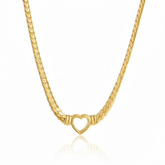 Collar Corazón Chuncky Chapa 18k