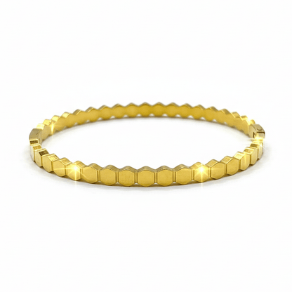 Brazalete Tira de Hexagonos Chapa 18k