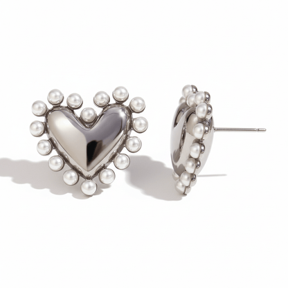 Aretes Corazon Show Chuncky Acero