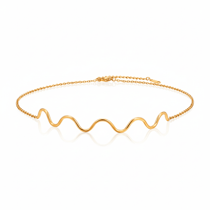 Gargantilla Ondas Chapa 18k