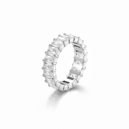 Anillo Completo Circonias Blancas Acero