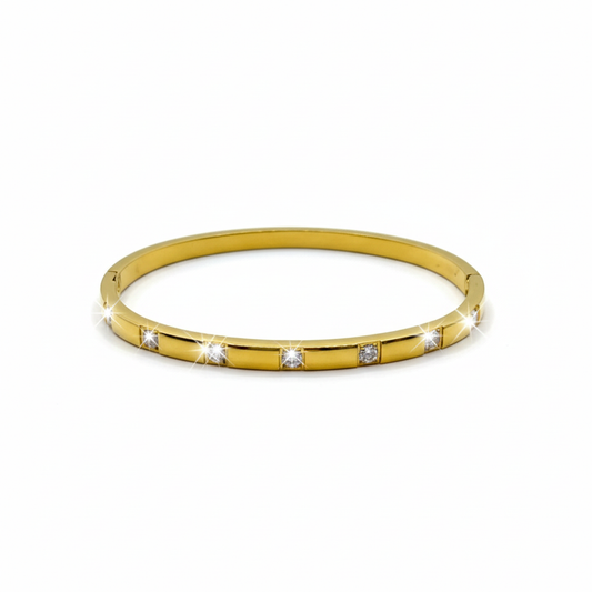 Brazalete Circonias Separadas Chapa 18k