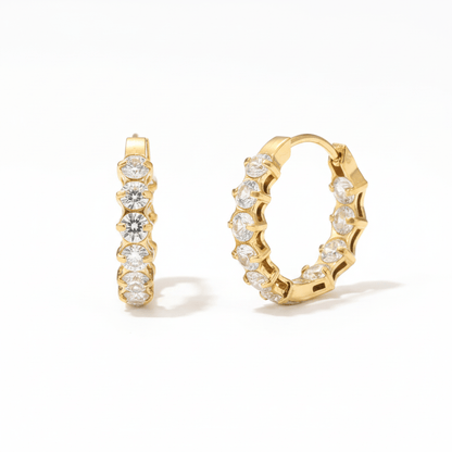 Arracadas Circonias Blancas Chapa 18k