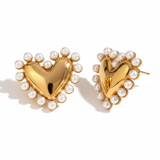 Aretes Corazon Show Chuncky Chapa 18k