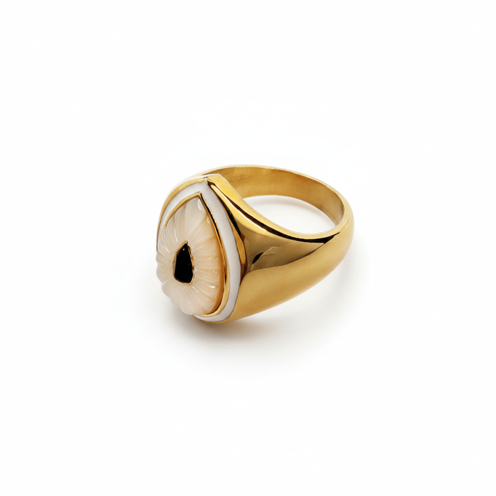 Anillo Ojo Pera Chapa 18k