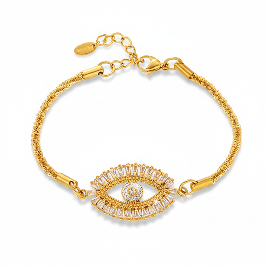 Pulsera Ojo Grande Circonias Chapa 18k