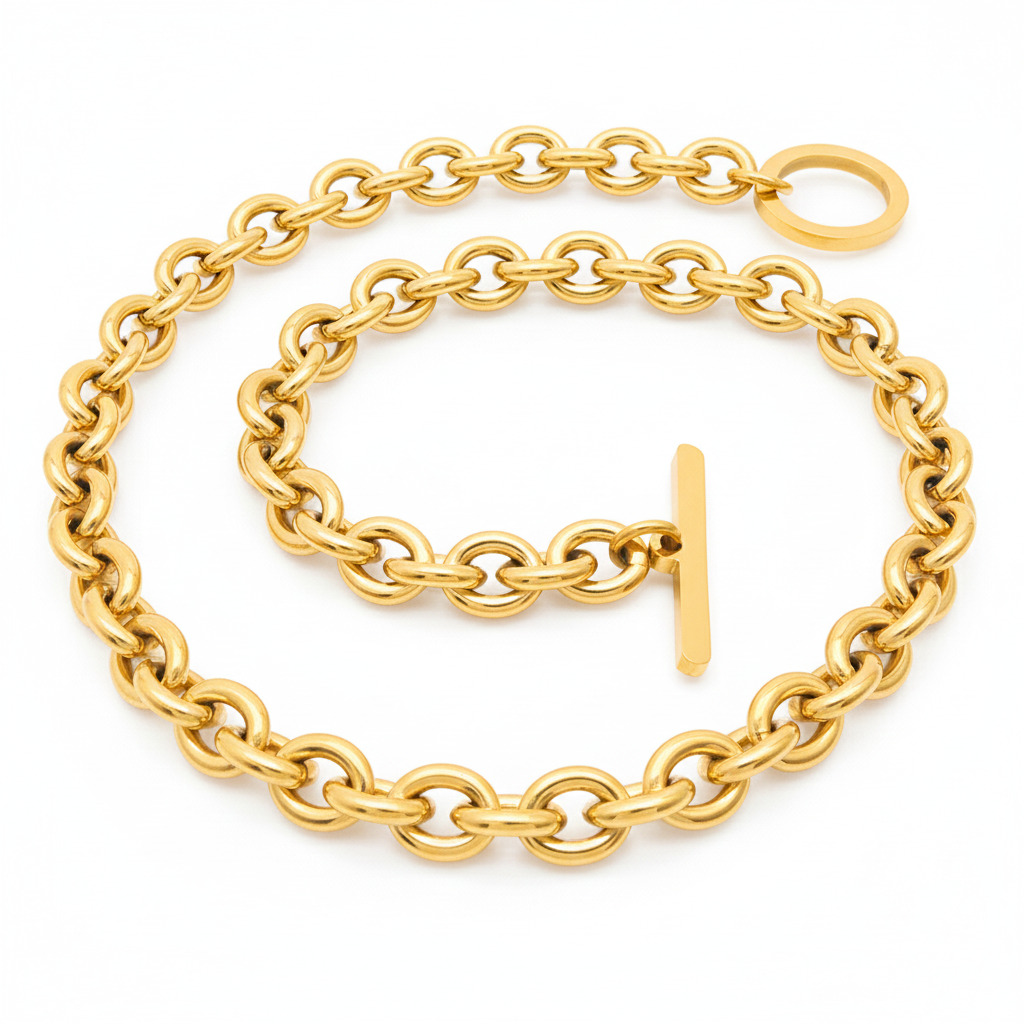 Collar Broche Palanca Chapa 18k