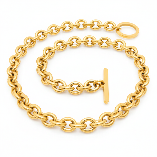 Collar Broche Palanca Chapa 18k