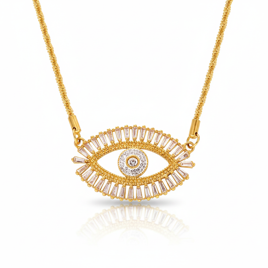 Collar Ojo Grande Circonias Chapa 18k