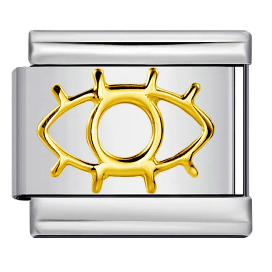 Eslabón Ojo silueta dorada