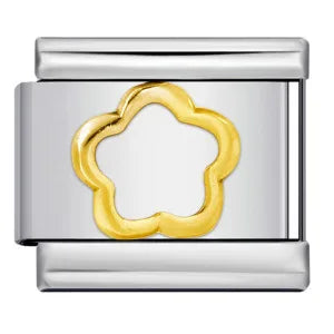 Eslabón Flor silueta dorada sin centro