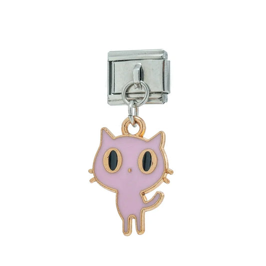 Eslabón Gatito Rosa Colgante