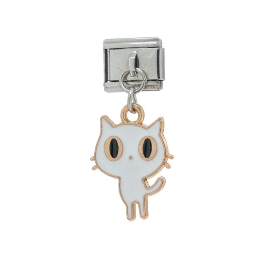 Eslabón Gatito Blanco Colgante