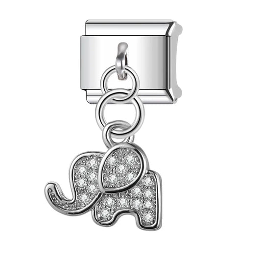 Eslabón Elefantito Plateado Colgante