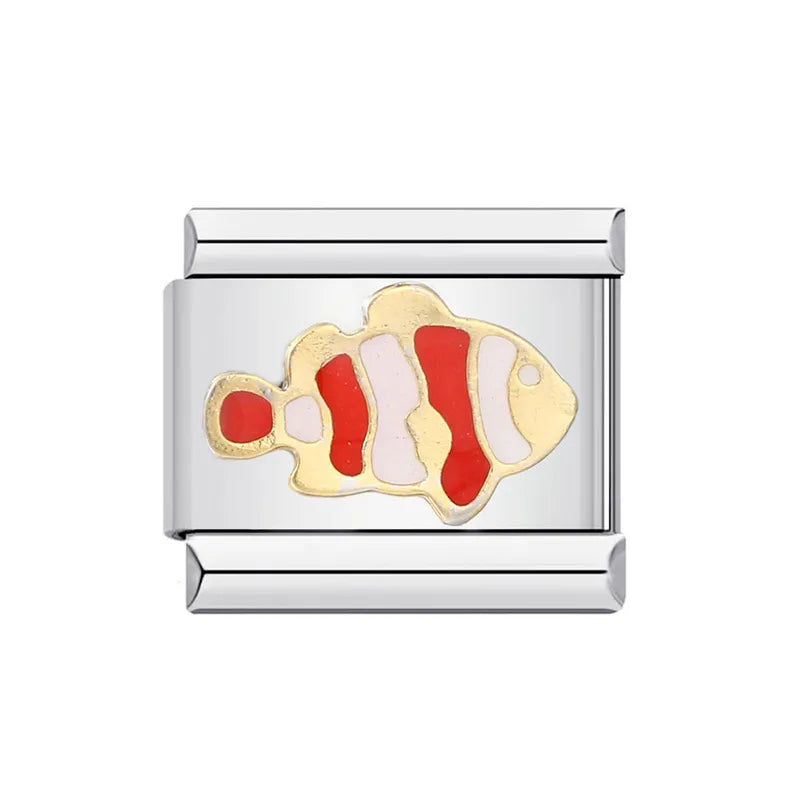 Eslabón Pez Rojo Blanco