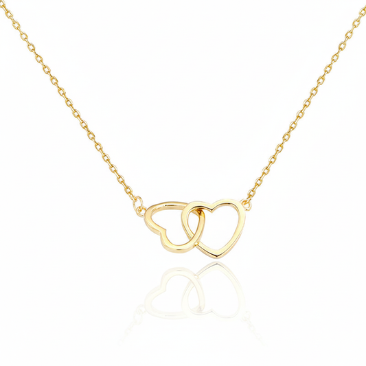 Collar Corazones Unidos Chapa 18k