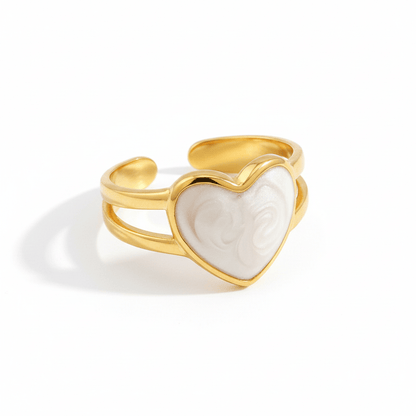 Anillo Corazón Blanco Chapa 18k