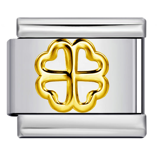 Eslabón Trébol Silueta Dorada