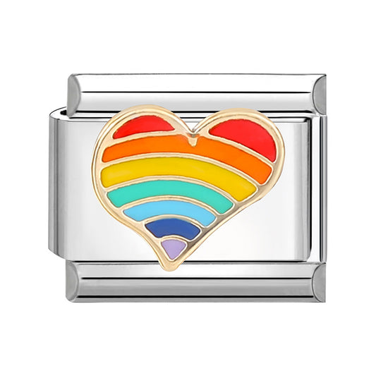 Eslabón Corazón Arcoíris Multicolor